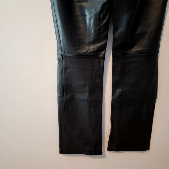Steve Madden Vintage 100% Leather Black Pants Size 8 - Picture 3 of 11